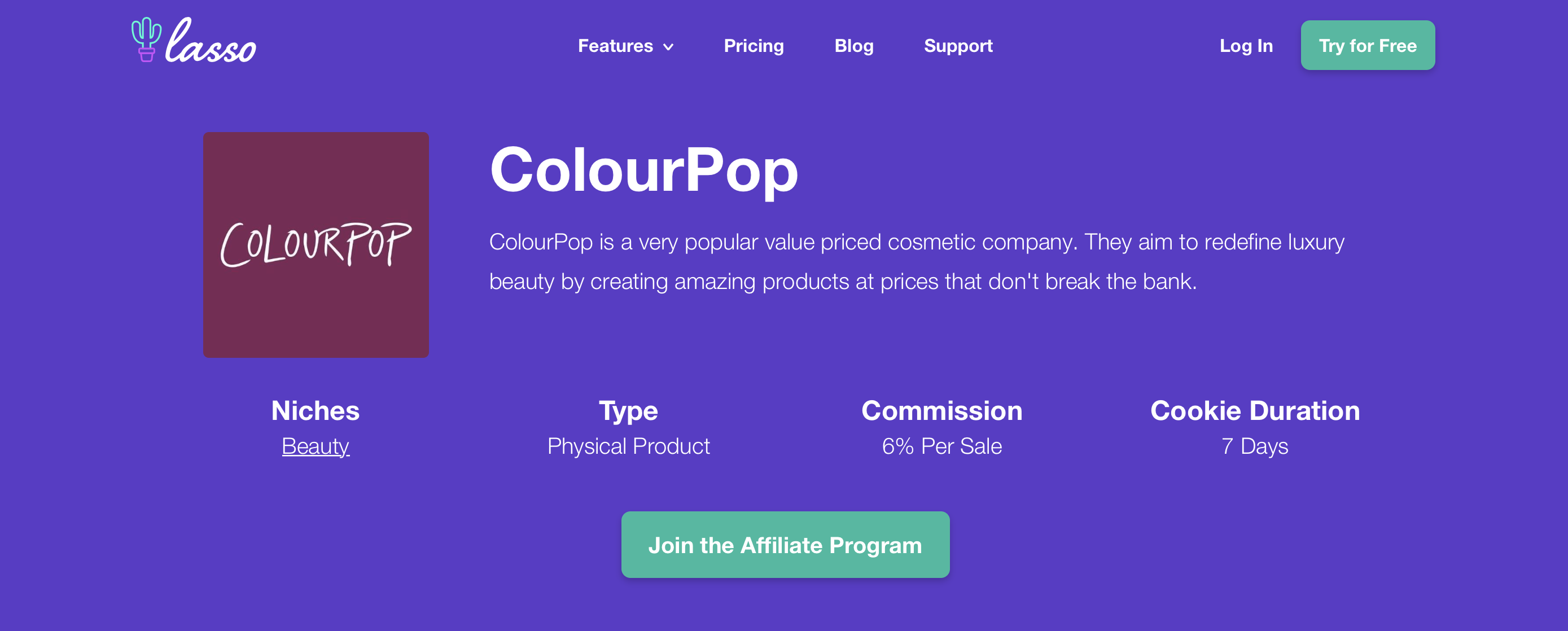 Colourpop affiliate marketing