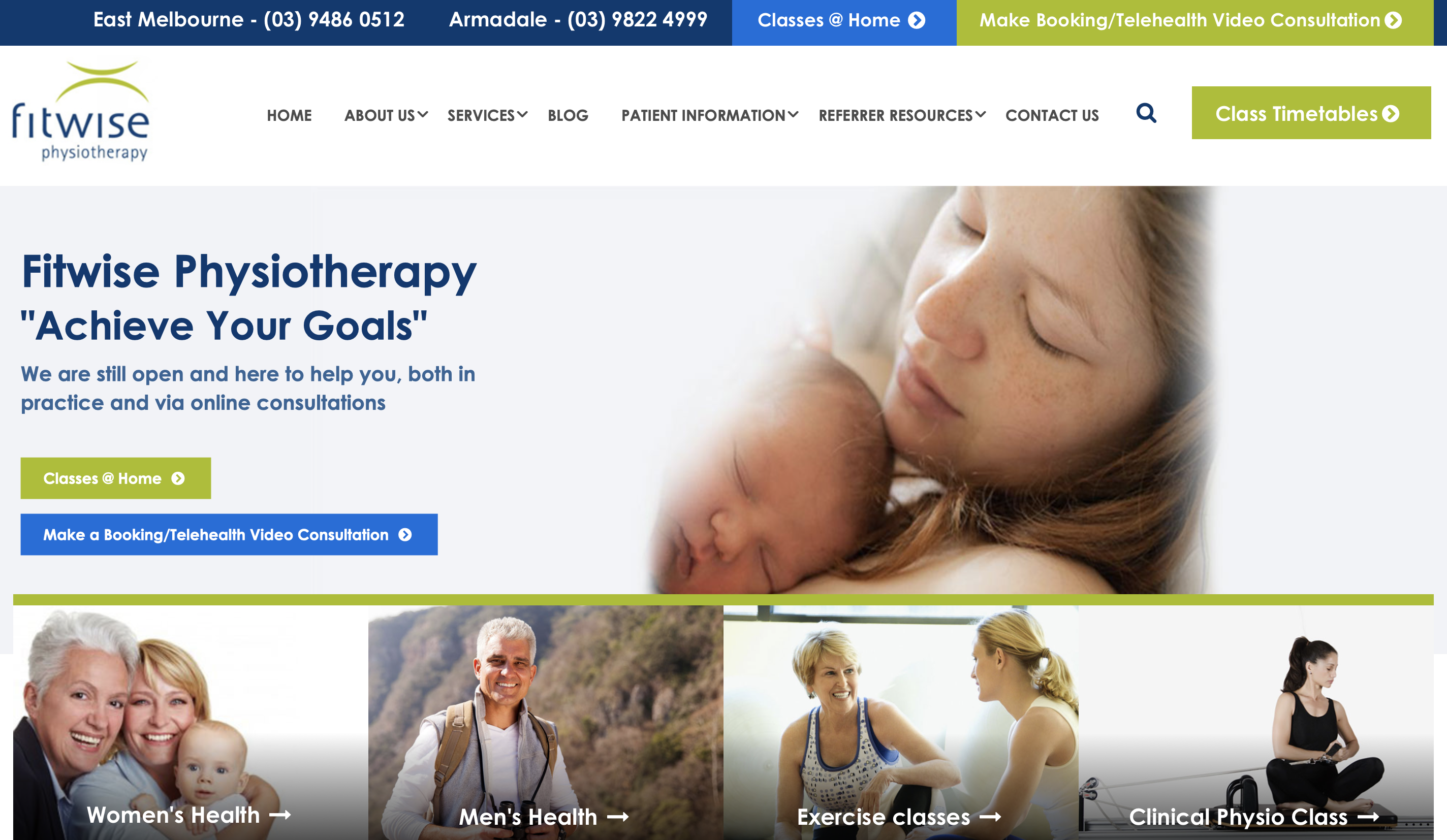 Fitwise Physiotherapy healthcare web design