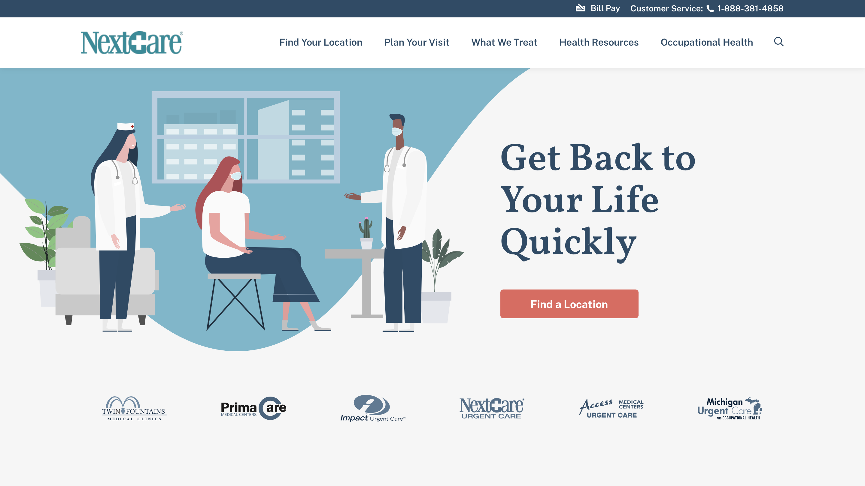 NextCare Healthcare web design