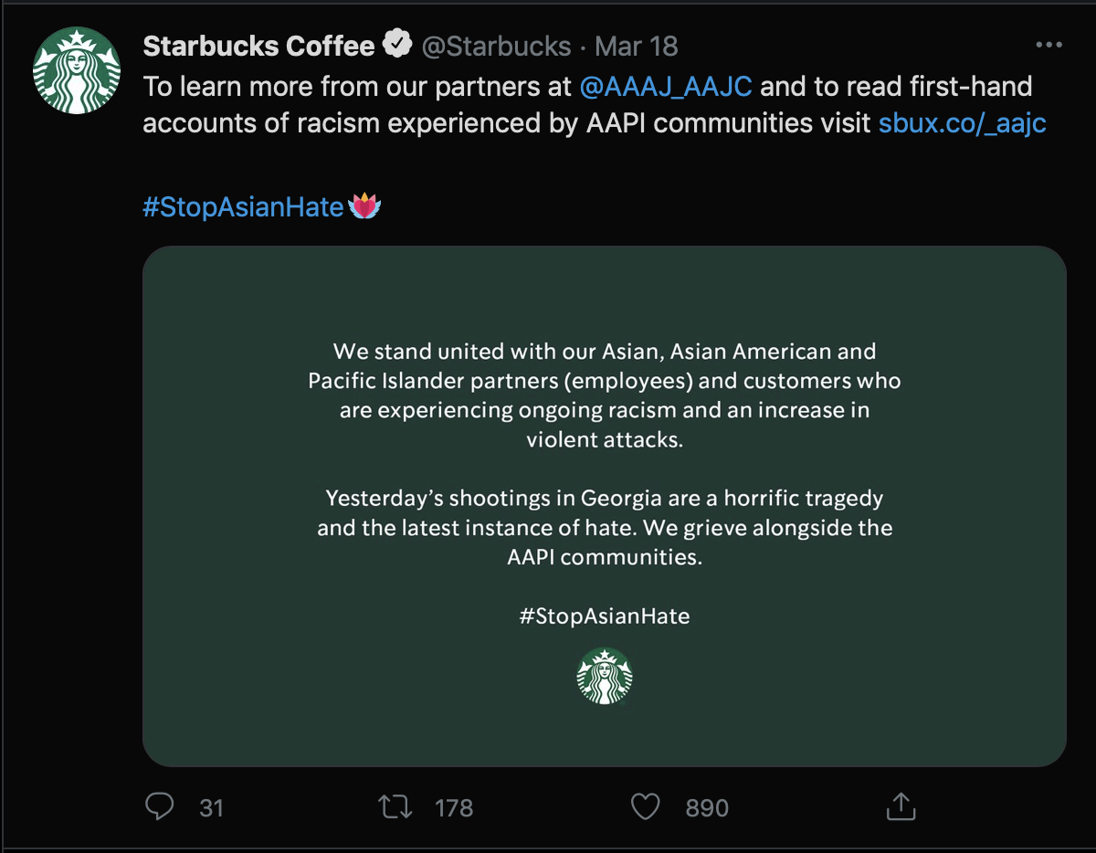 Starbucks Twitter Page